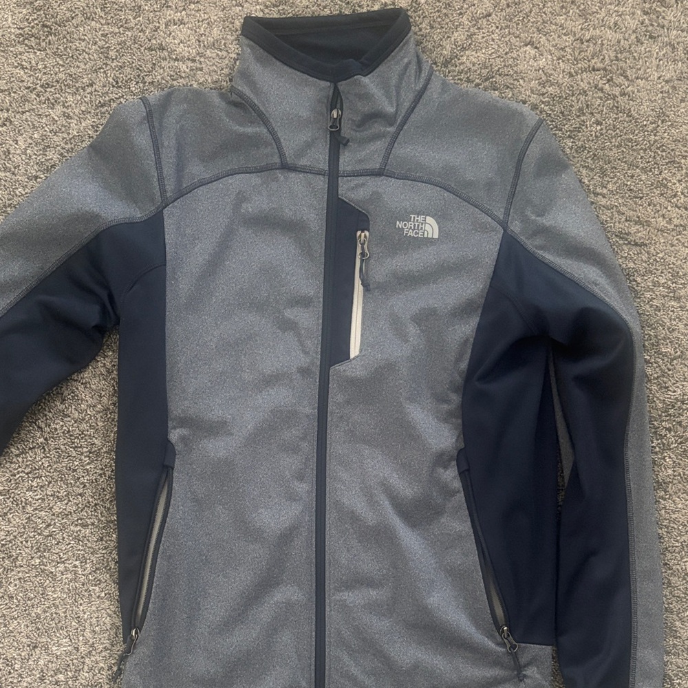 The North Face Gray Heather & Navy Softshell Jacket